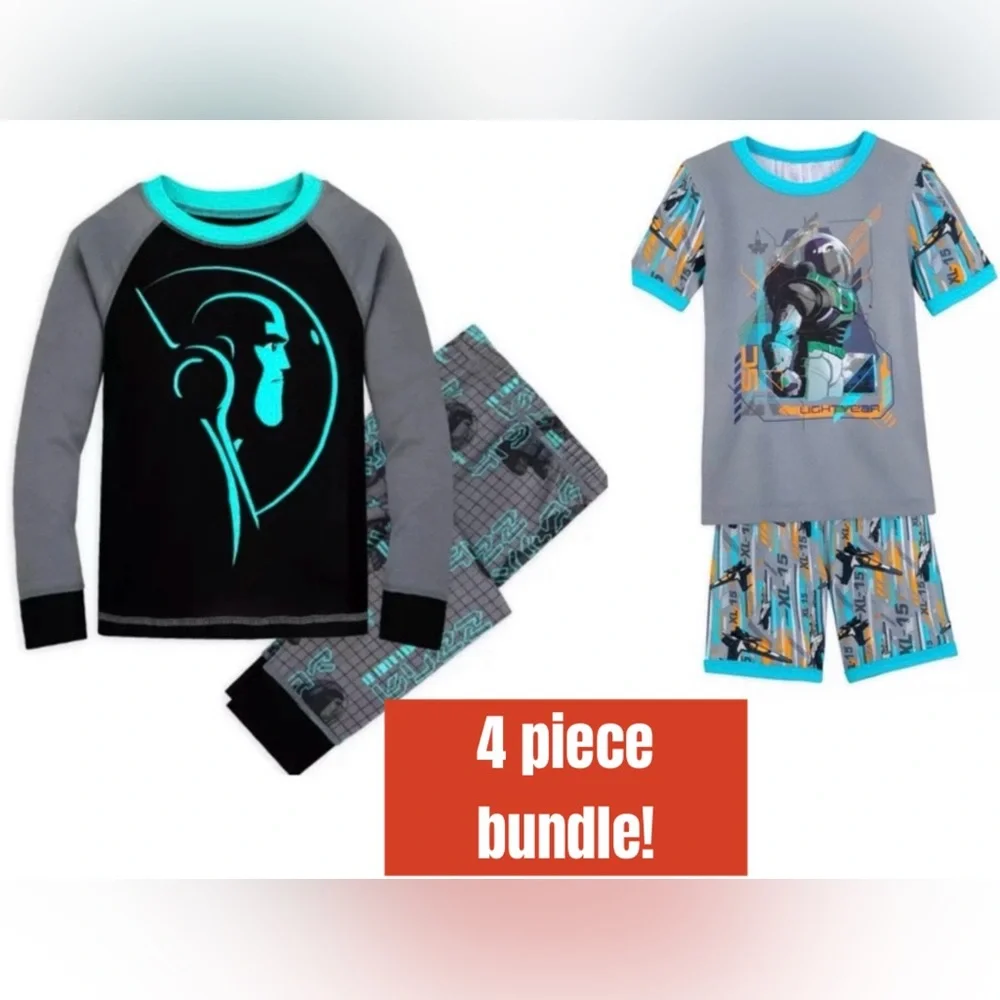 Pixar Buzz Lightyear bundle of‎ 2 sets of pajamas. Size 4T